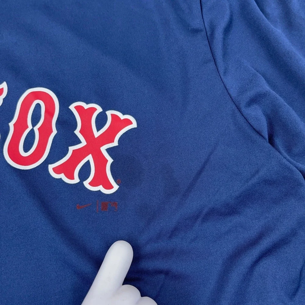 Boston Red Sox Shirt Men Medium Blue Nike Dri Fit Tee Performance Training Adult